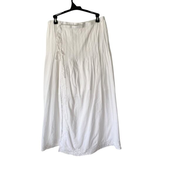 J. Crew NWOT Embroidered Side Tie White Cotton Voile skirt size 12 - Picture 5 of 10